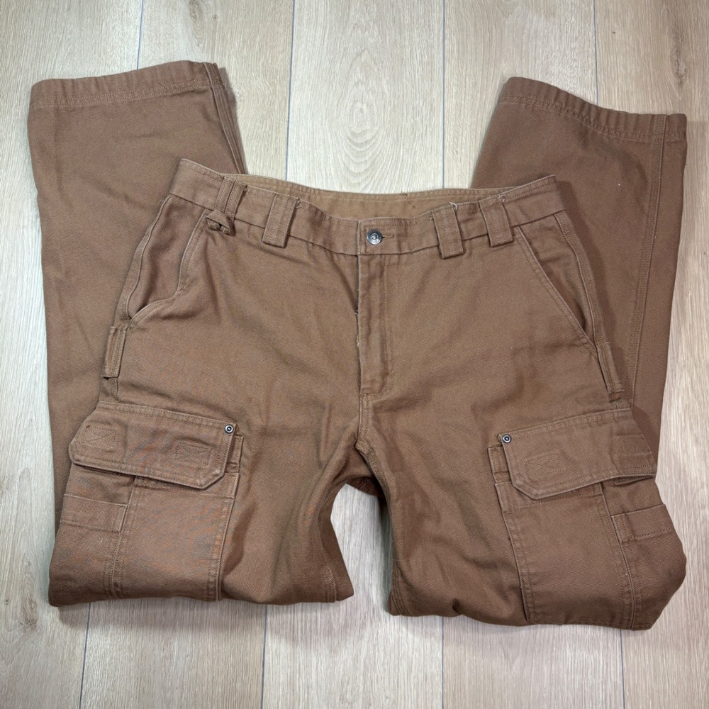 Duluth Trading Co Fire Hose Cargo Pants Mens 36x34 Brown Cotton Canvas Workwear